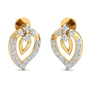 Elegant Gold Diamond Drop Earrings