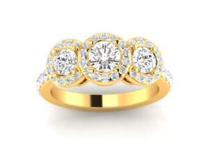 Exquisite Three-Stone Engagement Diamond  Ring
