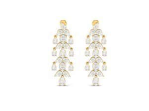 Ivy Teardrop Gold Diamond Dangler Earrings