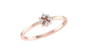 Elegant Crossover Four Diamond Ring