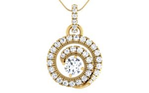 Mesmerizing Spiral Gold Diamond Pendant Set