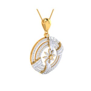 Trendsetting Circular Diamond Floral Design Pendant