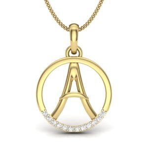 Personalized Pendant - Diamond Studded 'A' Alphabet
