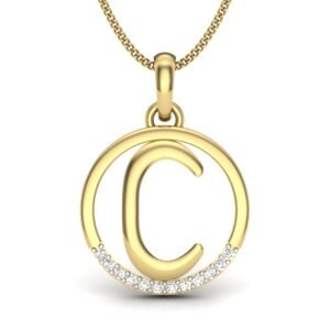 Personalized Pendant - Diamond Studded 'C' Alphabet