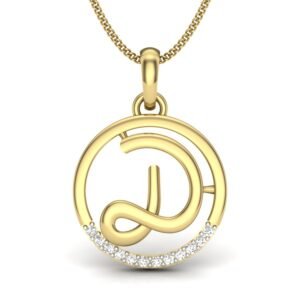 Personalized Pendant - Diamond Studded 'D' Alphabet