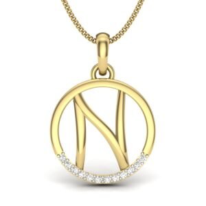 Personalized Pendant - Diamond Studded 'N' Alphabet