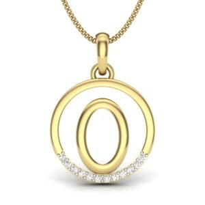 Personalized Pendant - Diamond Studded 'O' Alphabet