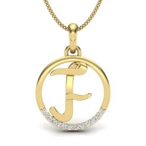 Personalized Pendant - Diamond Studded 'F' Alphabet