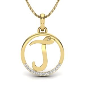 Personalized Pendant - Diamond Studded 'J' Alphabet