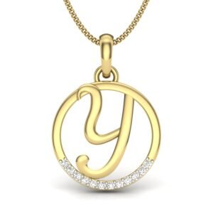 Personalized Pendant - Diamond Studded 'Y' Alphabet