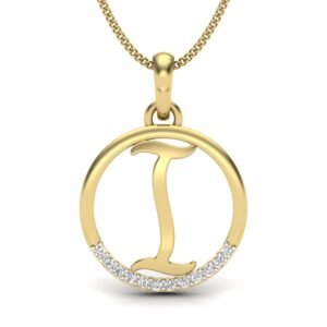 Personalized Pendant - Diamond Studded 'I' Alphabet