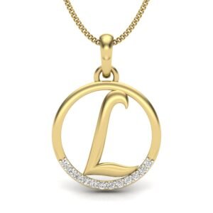 Personalized Pendant - Diamond Studded 'L' Alphabet