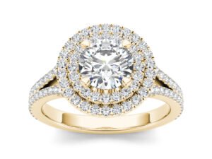 Double Harmony Halo  Engagement Diamond Ring