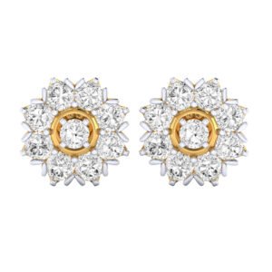 Floral Delight Diamond Gold Earrings