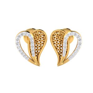 Stylish Heart Diamond Gold Earring
