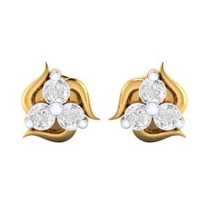 Dazzling Flora Gold Diamond Earring